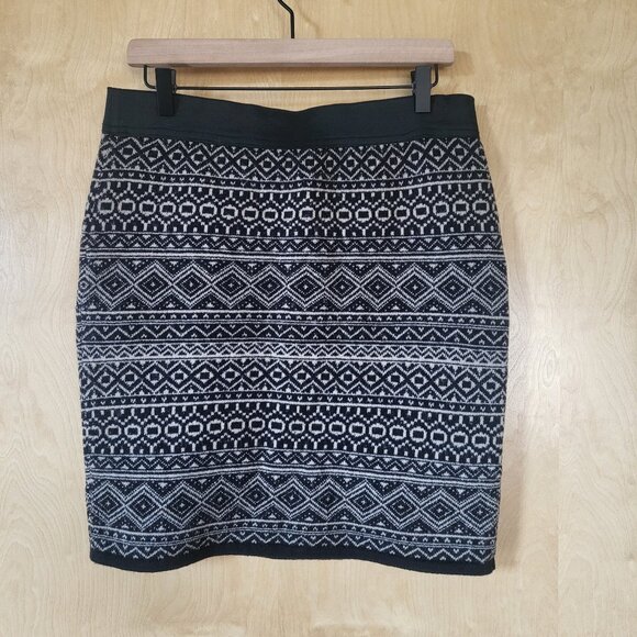 Joe Fresh Knit Pencil Mini Skirt Taupe & Black Size M - Picture 1 of 8